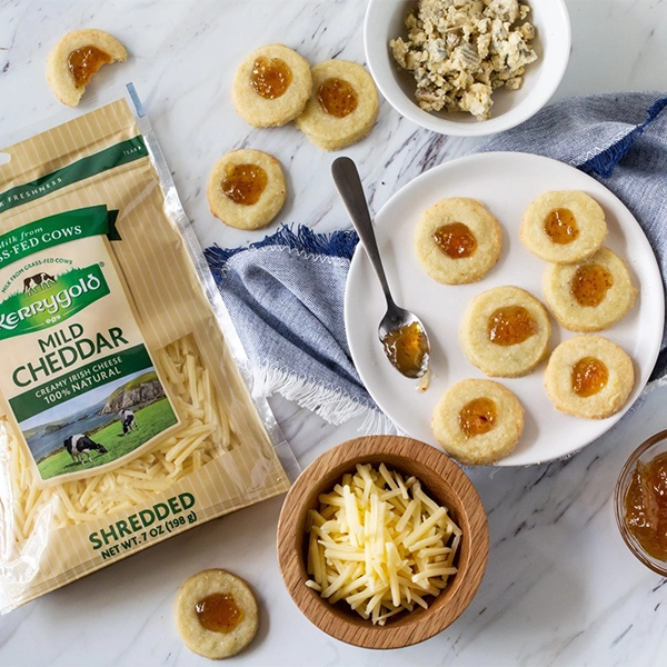 Savory Shortbread Bites with Fig Jam